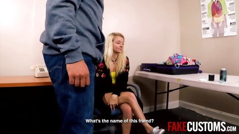 Slutty Teen Detained and Bribed by Customs Officers Cock