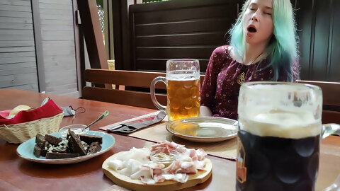 Remote orgasm control of my stepsister in pub!