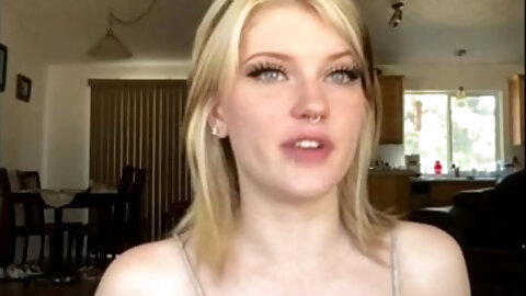 POV Amateur video with sexy blonde girl next door - homemade