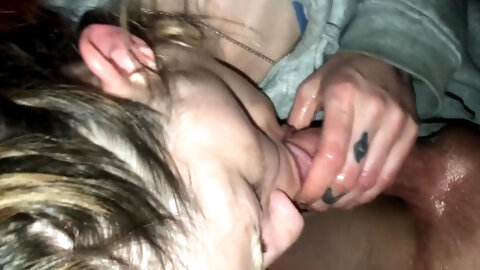 Oiled Up Handjob Before She Sucks A Big White Dick